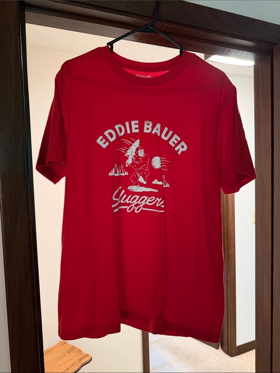 Eddie Bauer Other - Eddie Bauer Red Graphic Tee with White 'Slugger' Print